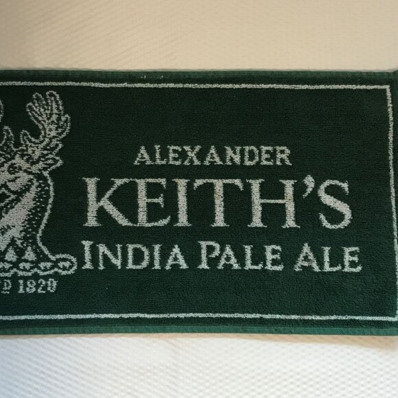 Alexander Keith’s India Pale Ale Bar Mat – Green & White – 100% Cotton – 17"x 9" - Picture 1 of 5